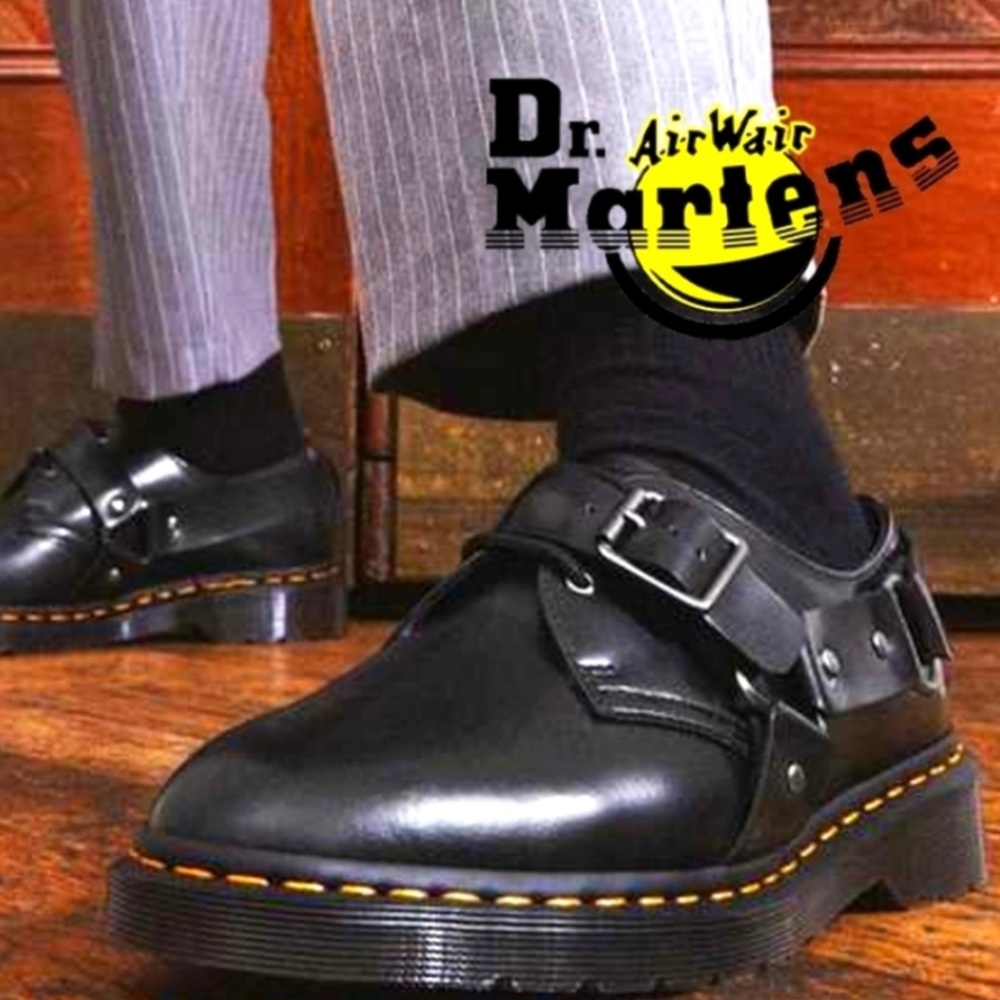 NEW Dr. Martens HENREE Black Buckled Loafer Boot